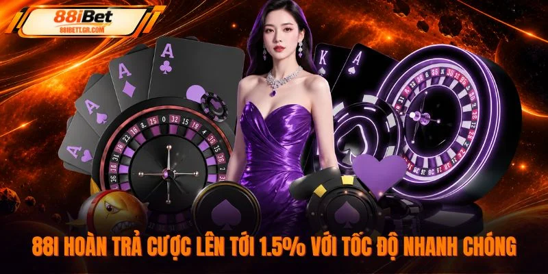 88I hoàn trả cược lên tới 1.5% với tốc độ nhanh chóng